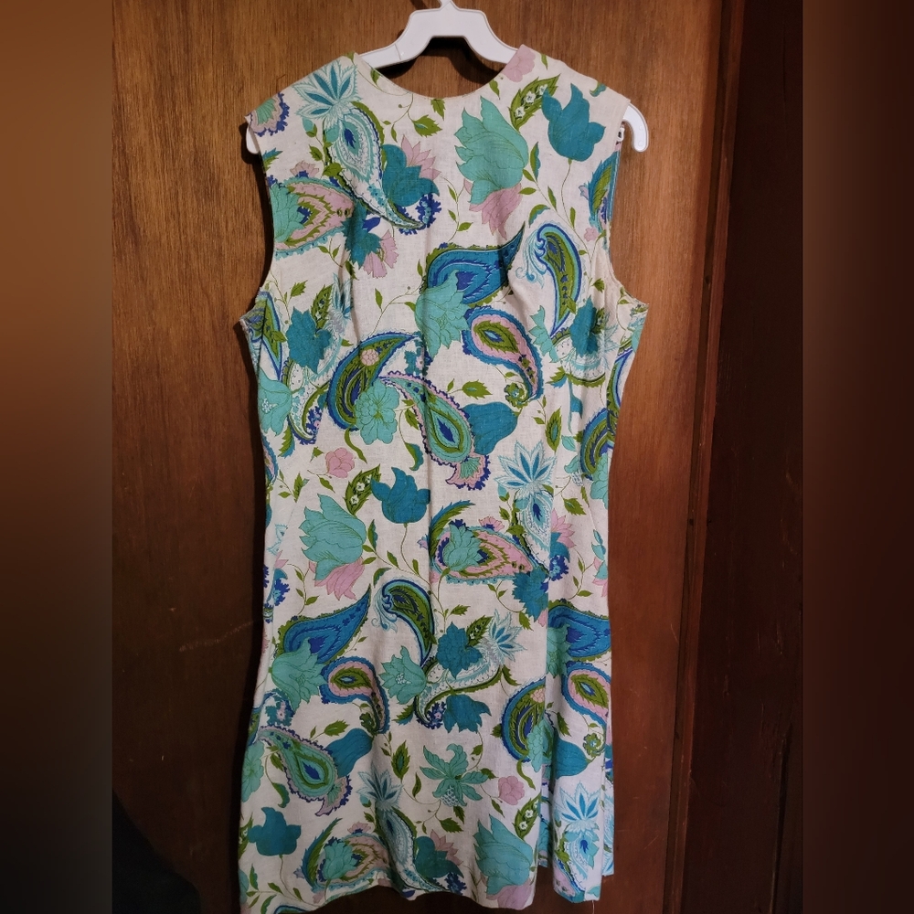 Vintage Floral Sleeveless Dress - Multicolor